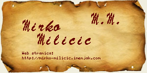 Mirko Miličić vizit kartica